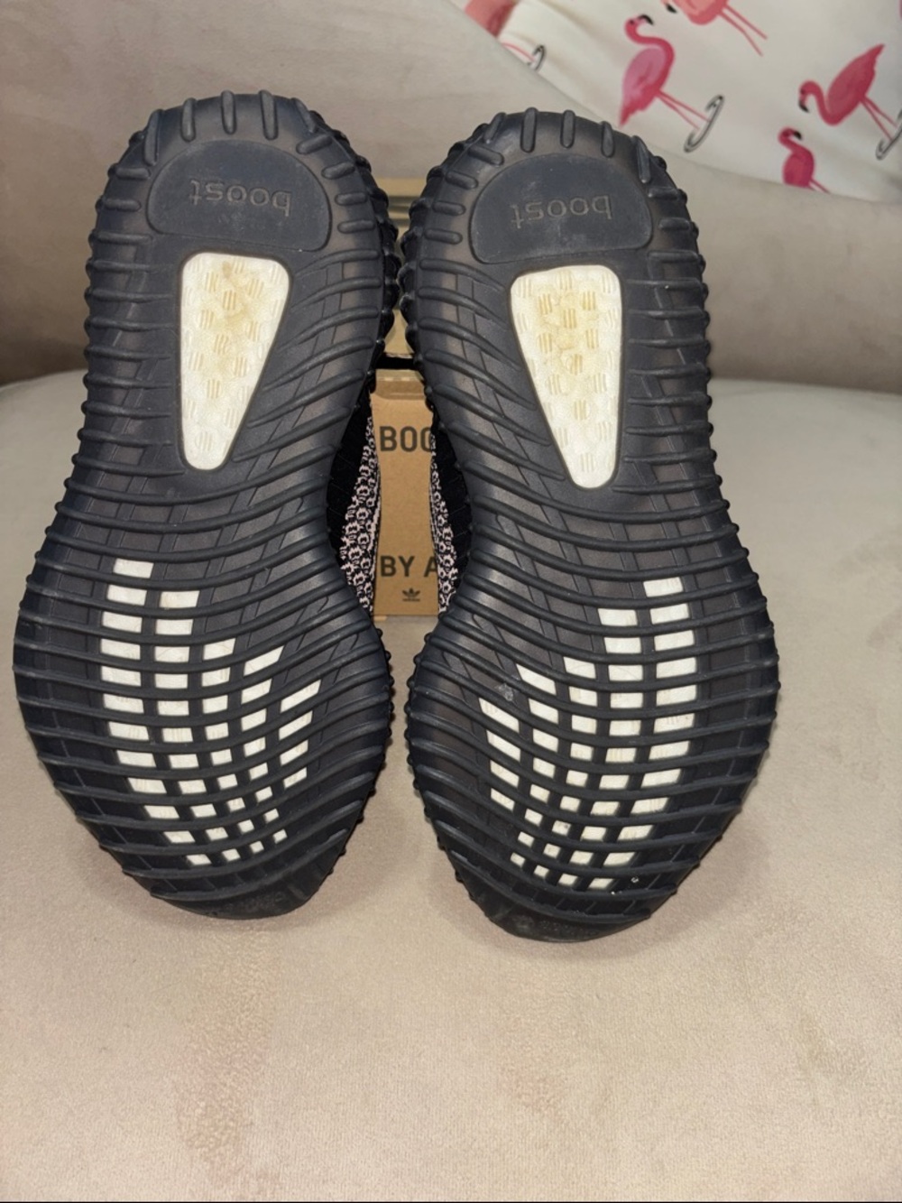 Yeezy Boost 350 V2 Black Multicolor Knit Running Shoes. reflective - Picture 12 of 13